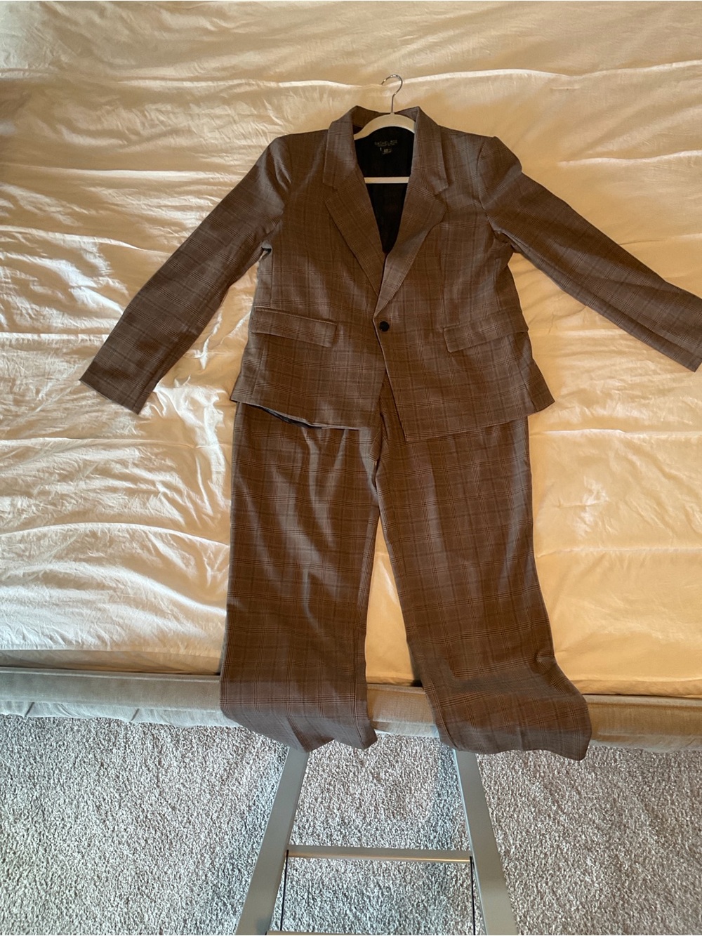 Rachel Zoe Brown Plaid Pantsuit